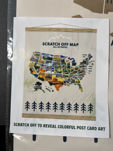 LOT OF 2 Scratch Off Map All 50 States / National Parks of The USA