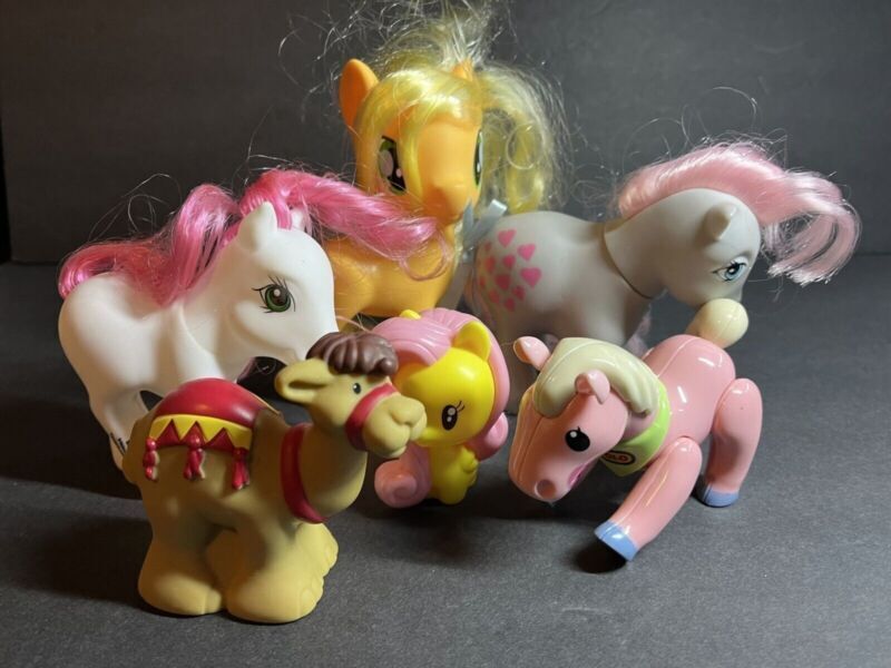 Mixed Lot of 6 My Little Pony G3 Ponies Toys Multicolor Brushable Hair