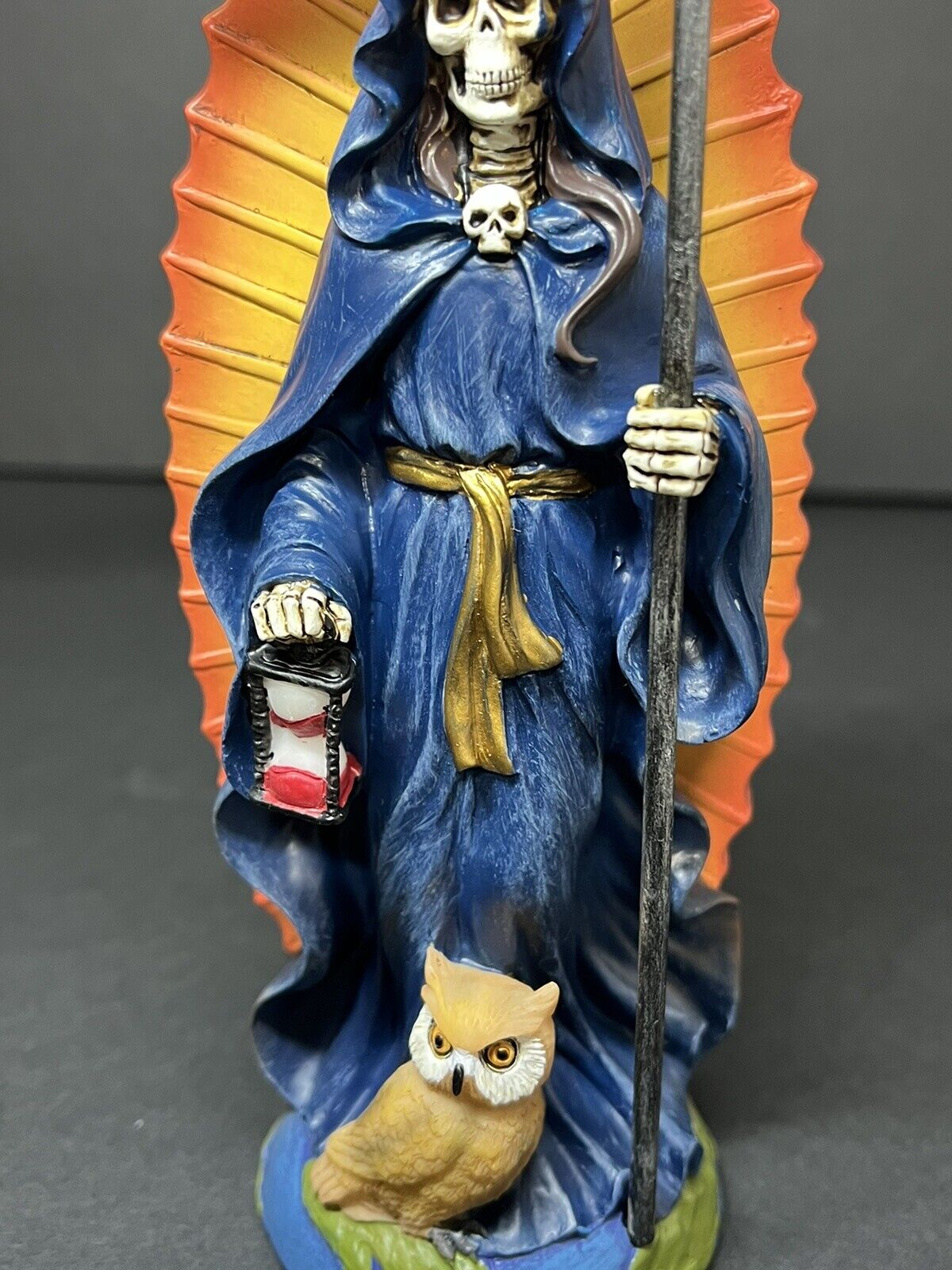 Santa Muerte Blue Gown Figurine Death statue  7 inches - 15240