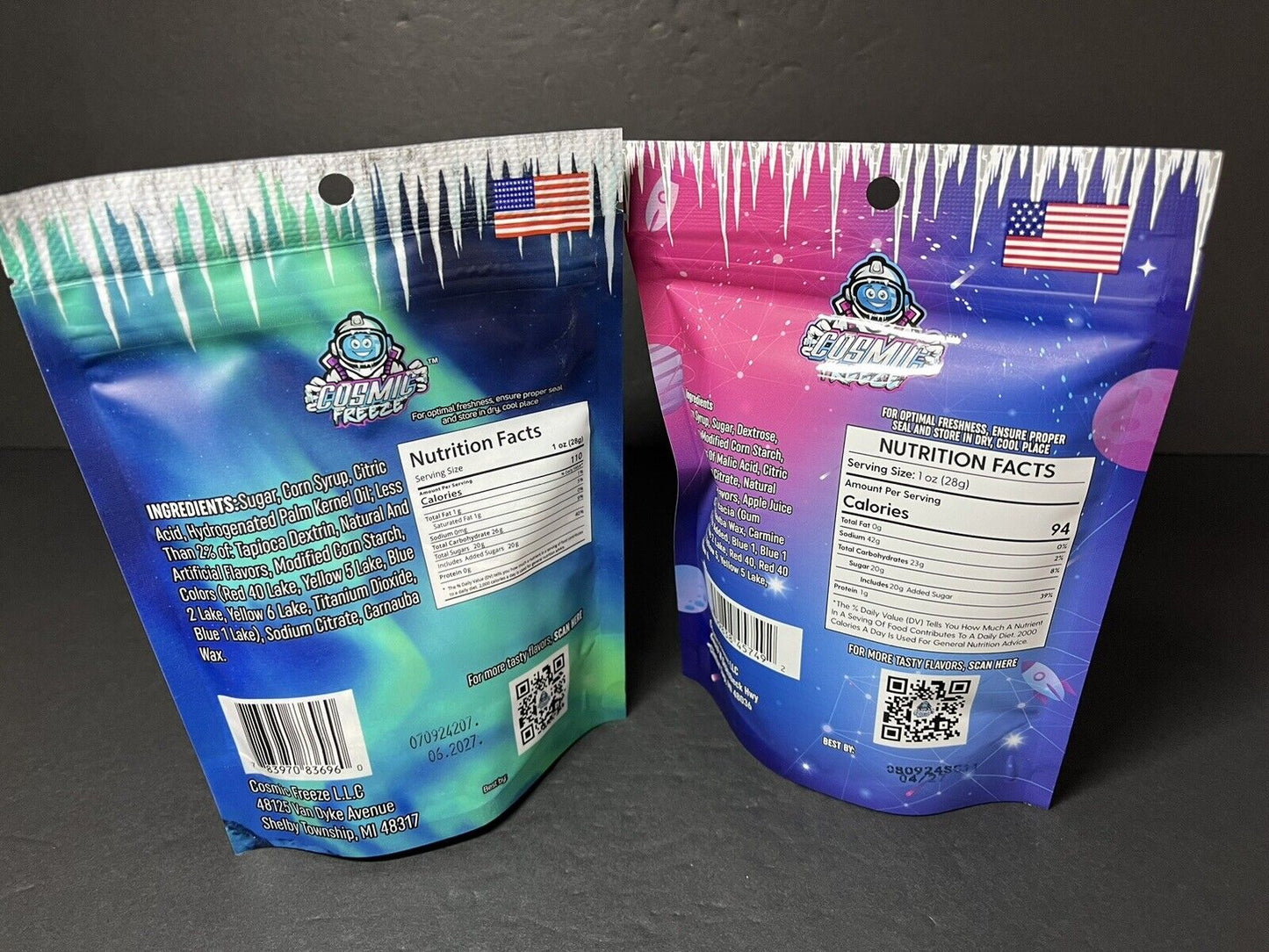 2 pcs 🍭Freeze Dried Candy Star Clusters,Sour Starz   2.40z (68g) / 1oz (28g)..