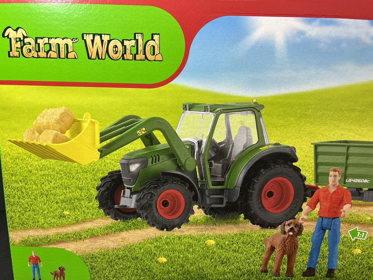 Schleich 42608 Farm World Tractor and Trailer Figure Set...