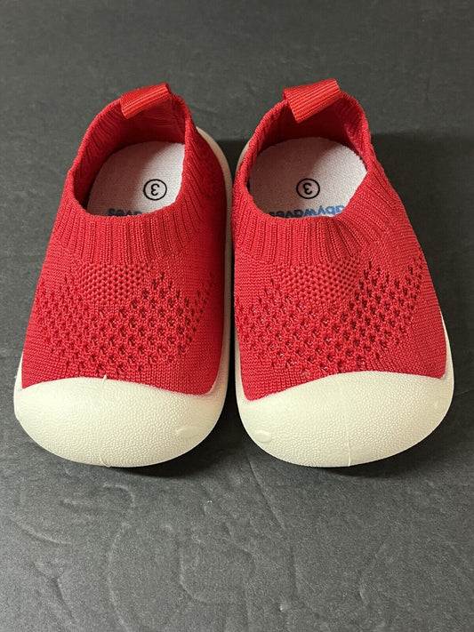 BabyWaves Premium Baby Mesh Toddler Shoes first Walker size 3 Red