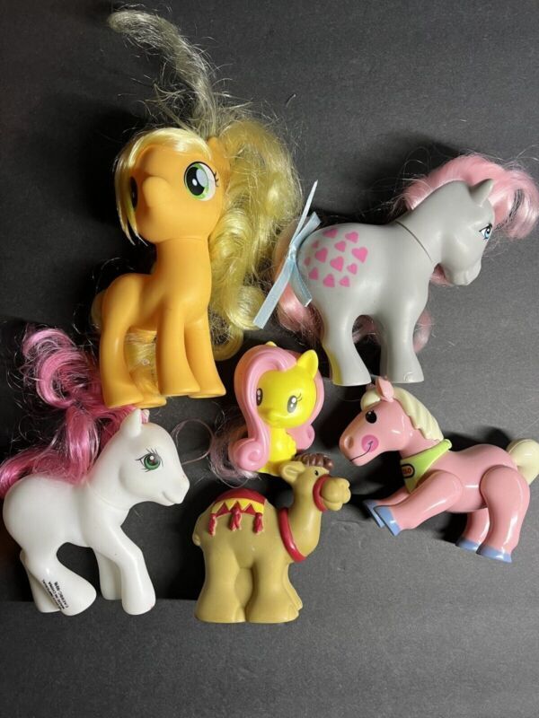 Mixed Lot of 6 My Little Pony G3 Ponies Toys Multicolor Brushable Hair