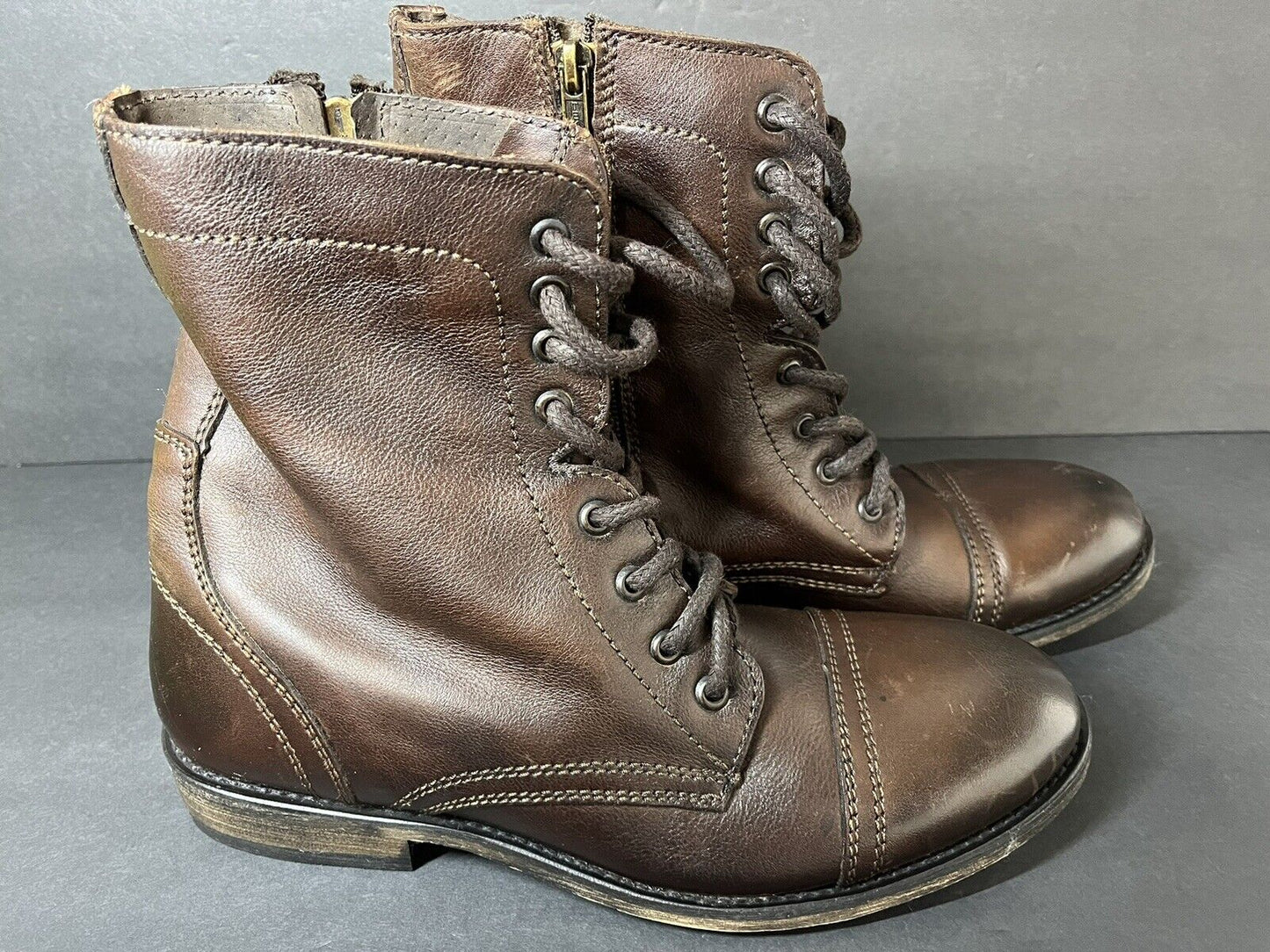 Steve Madden Leather Troopah-c Combat Boot  Men,s Size 8.5