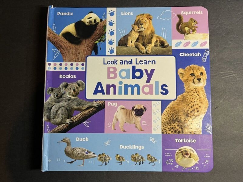 Look and Learn Baby Animals Kids Books by Page Publication Hardcover