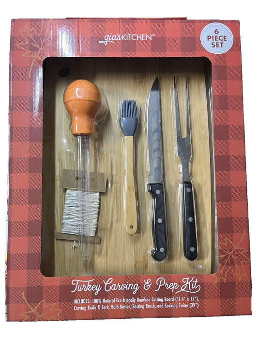 Fall Harvest, Thanksgiving, Turkey Carving & Prep 6 piece set..