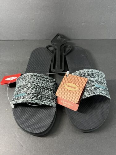 Havaianas Sandals you malta Black / Blue Sky Size 7/8 W