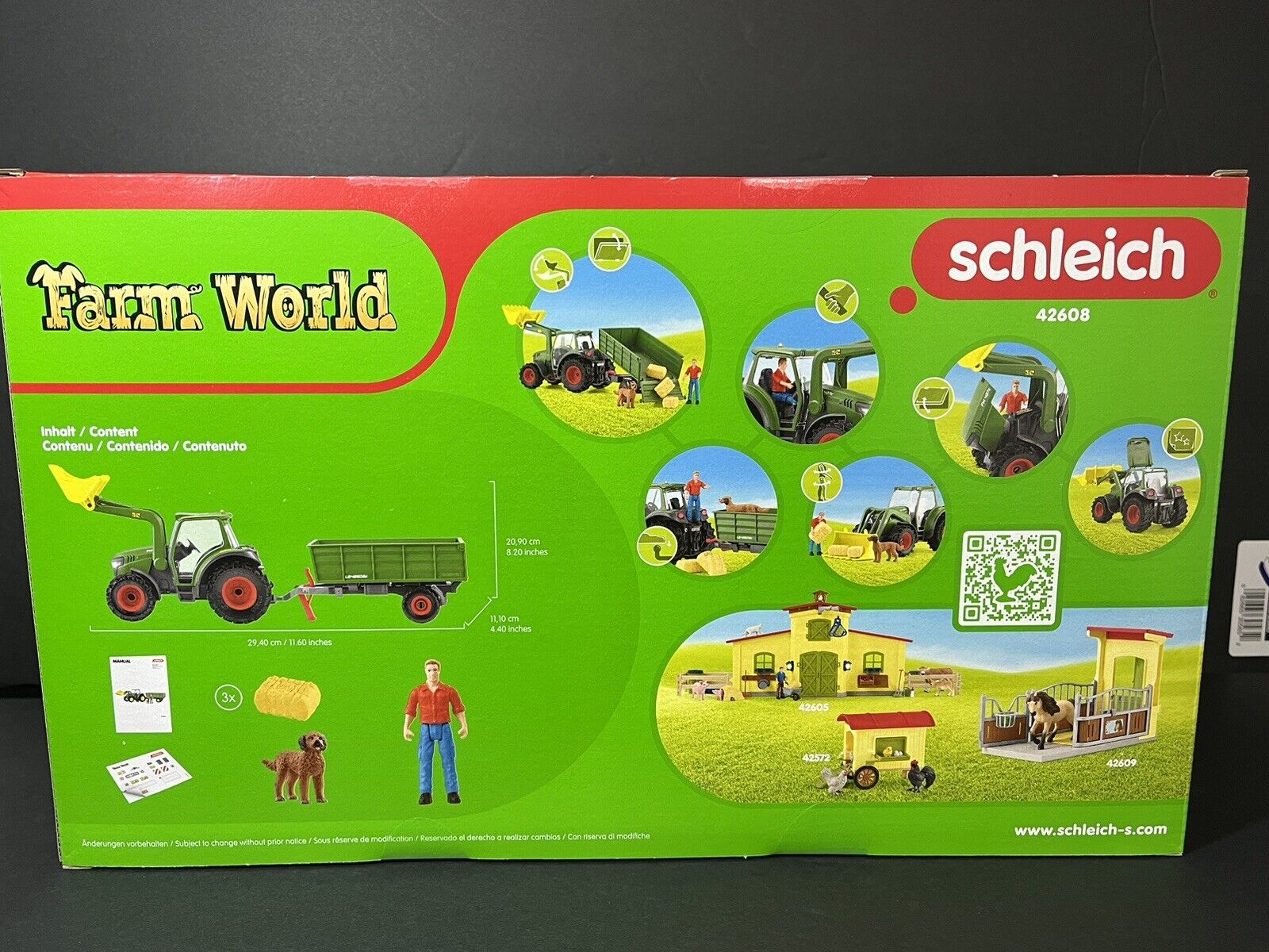 Schleich 42608 Farm World Tractor and Trailer Figure Set...