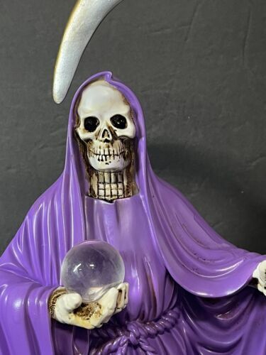 Santa Muerte Saint Death Grim Reaper Statue Figurine, 16", Purple - 2008PP-