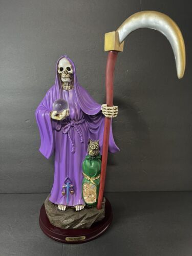 Santa Muerte Saint Death Grim Reaper Statue Figurine, 16", Purple - 2008PP-