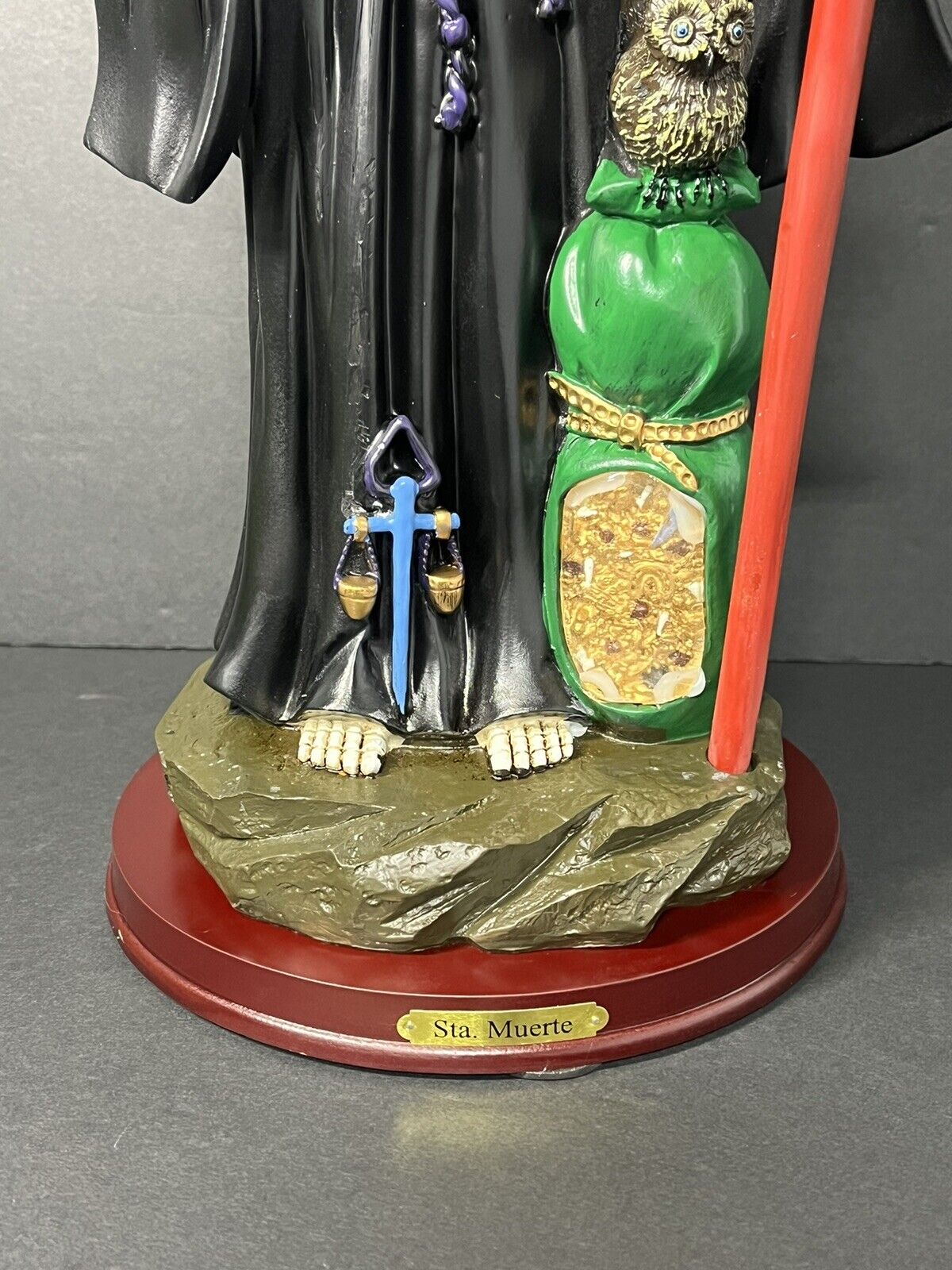 Santa Muerte Saint Death Grim Reaper Statue Figurine, 16" Black, 2008JBK-16