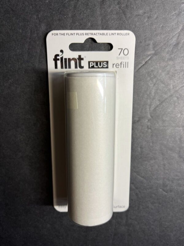 Flint Plus Refill 70 Sheets Each Retractable Lint Roller Extra Sticky Large