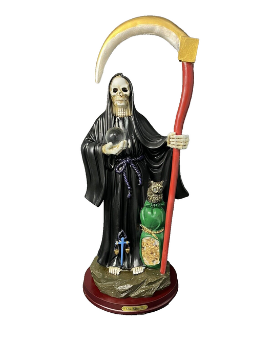 Santa Muerte Saint Death Grim Reaper Statue Figurine, 16" Black, 2008JBK-16