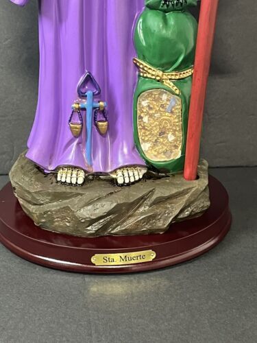 Santa Muerte Saint Death Grim Reaper Statue Figurine, 16", Purple - 2008PP-