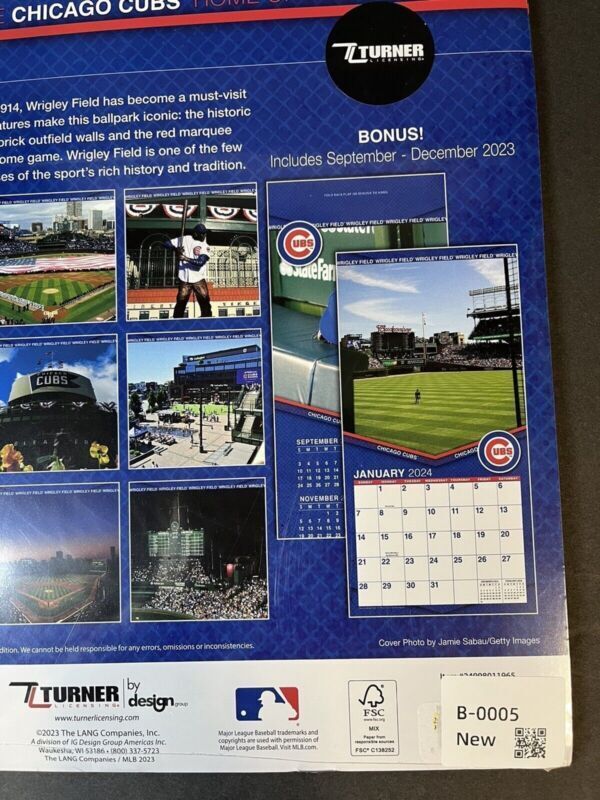 Chicago Cubs Wrigley Field 2024 12x12 Stadium Wall Calendar by Turner