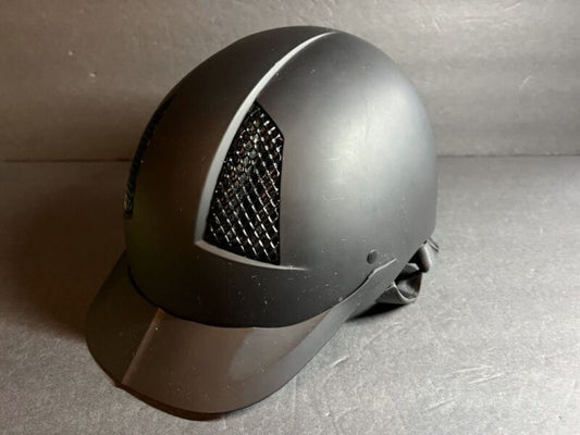 TuffRider Starter Carbon Fiber Grill Riding Safety Helmet Small Black 50-53