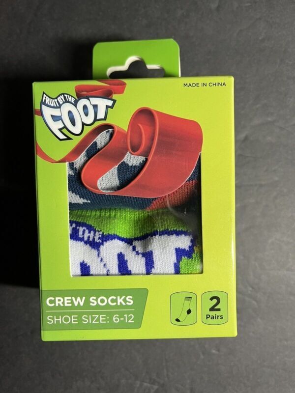 2 Pair Fruit By The Foot Crew Socks size 6-12