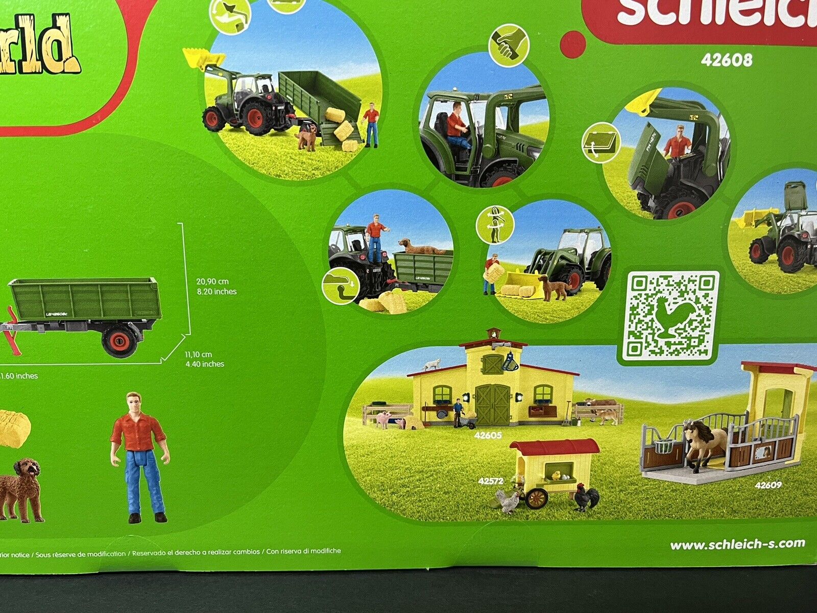 Schleich 42608 Farm World Tractor and Trailer Figure Set...