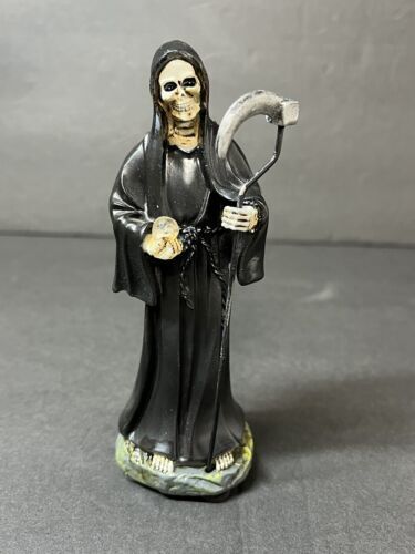 Santa Muerte 5" Black Dress Holy Death Grim Reaper Skull Skeleton 2013JBK-5