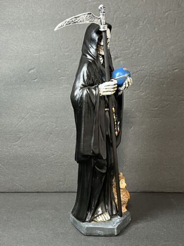 Santa Muerte 12" Con Buhó Black Dress Holy Death Grim Reaper S17012-12BK