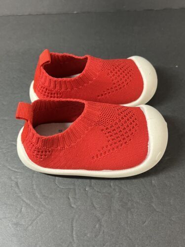 BabyWaves Premium Baby Mesh Toddler Shoes first Walker size 4 Red