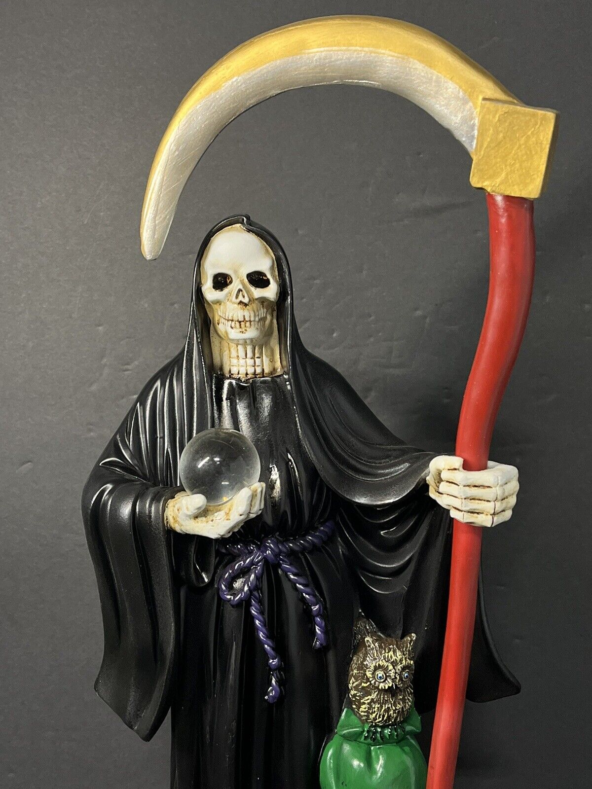 Santa Muerte Saint Death Grim Reaper Statue Figurine, 16" Black, 2008JBK-16