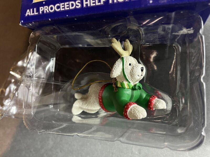 2003 Petsmart Luv a Pet Holiday Ornament Reindeer Dog with Green Sweater