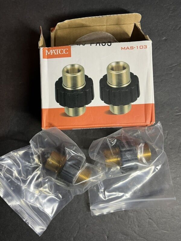 Pressure Washer Adapter Set, M22-14mm Male Fitting to M22-14mm Male Swivel