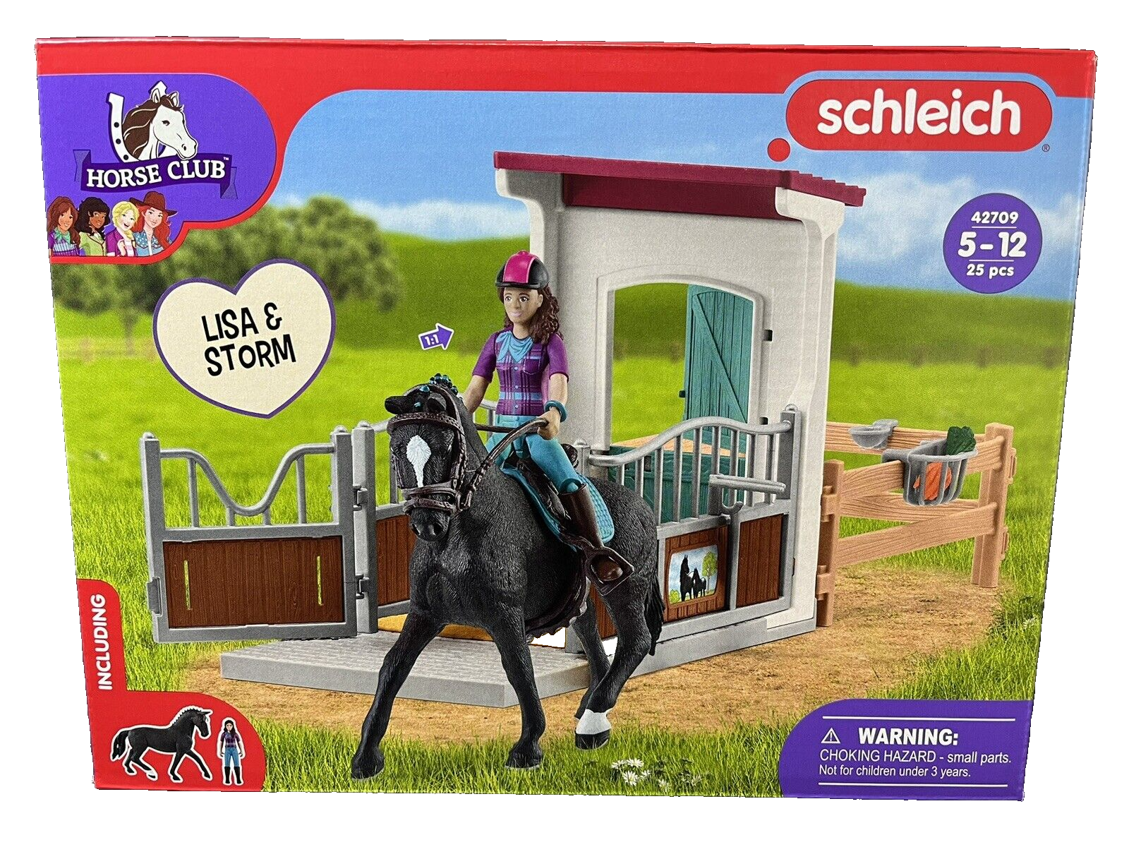 Schleich 42709 Horse Box with Lisa & Storm Playset with Horse and Rider..