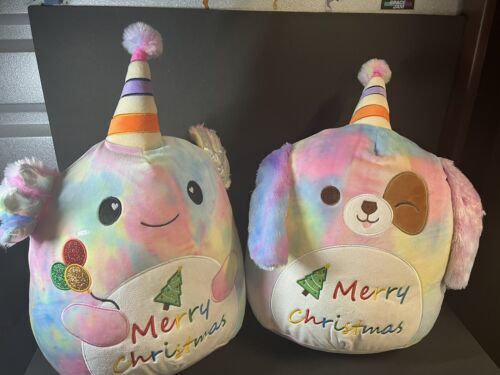 2 Stuffed Animal Plush 20'' Toy Pillows Rainbow Axolotl Plush merry ch