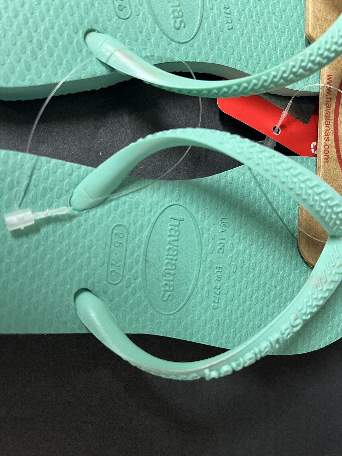 NWT Havaianas GREEN Toddler Flip Flops Size 10C 27/28EUR