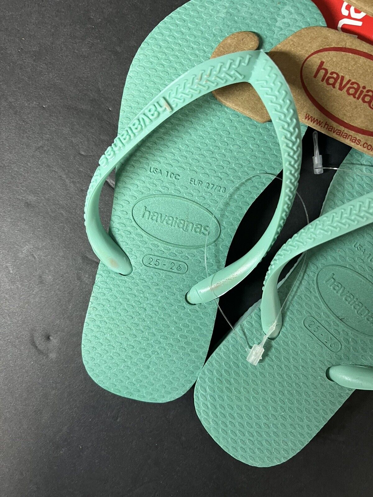 NWT Havaianas GREEN Toddler Flip Flops Size 10C 27/28EUR