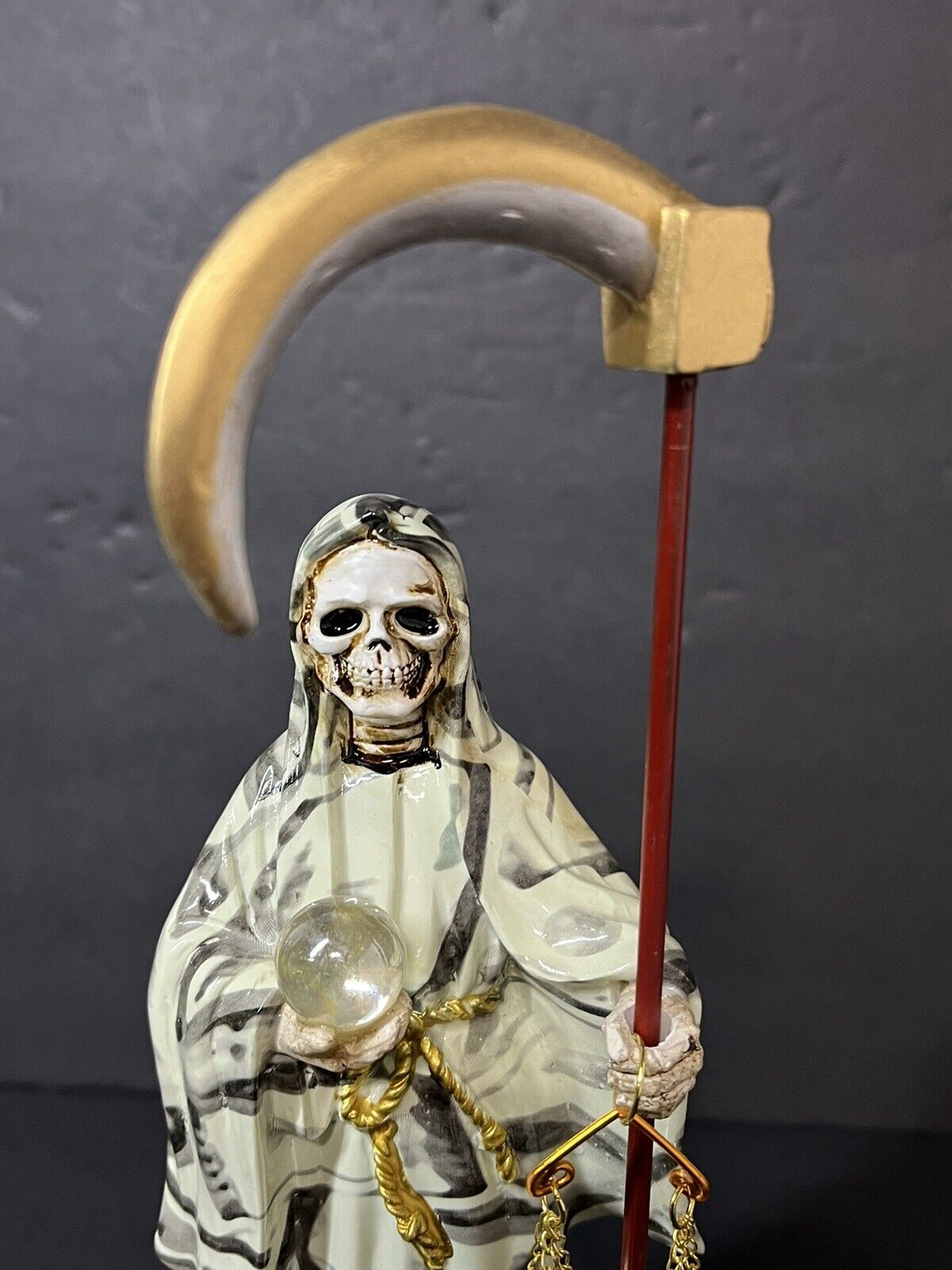 Estatua de La Santa Muerte 9" money print  Holly Death Statue 6733MY-9