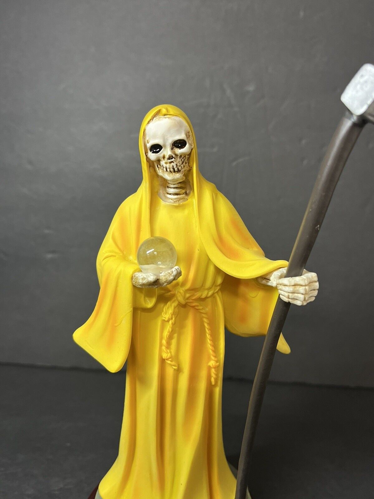 Estatua de La Santa Muerte 9" Yellow  Color Holly Death Statue 2022YW-9