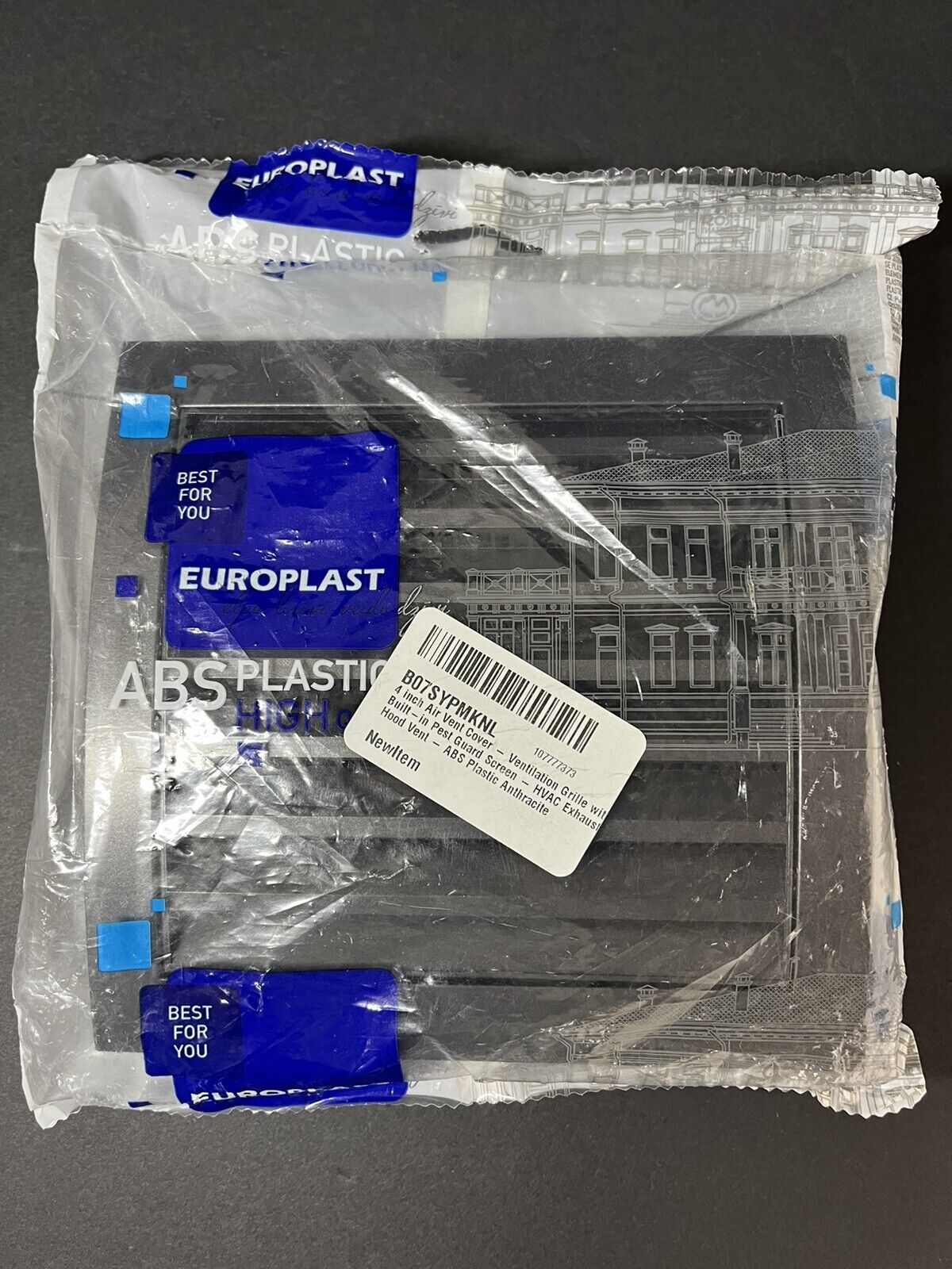 Europlast 4'' exhaust hood vent with cap brown built In Pest Screen..