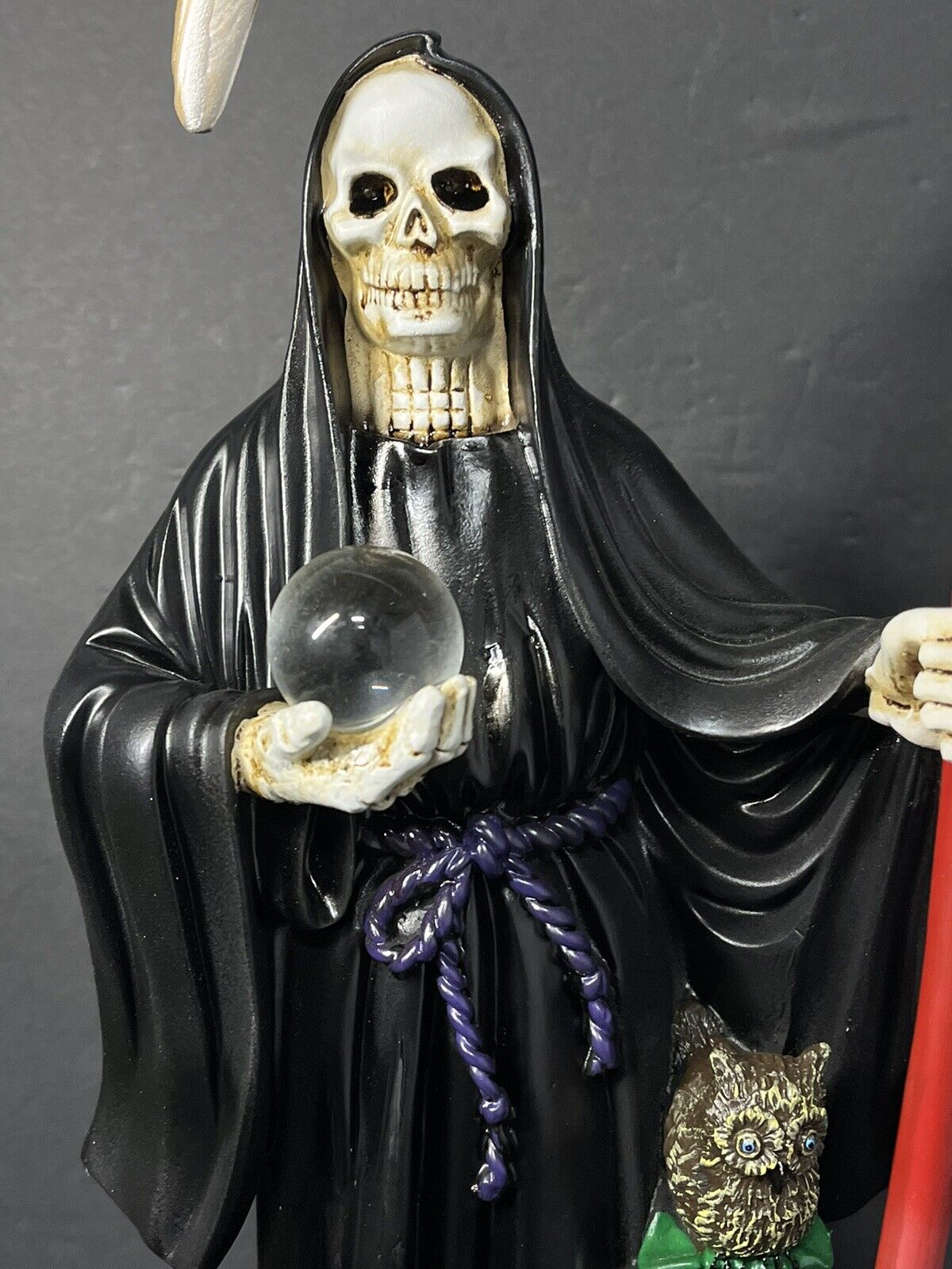 Santa Muerte Saint Death Grim Reaper Statue Figurine, 16" Black, 2008JBK-16