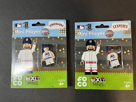 Lot 2 Foco Mini Figure Player Mets , #52, #34 Syndergaard MLB