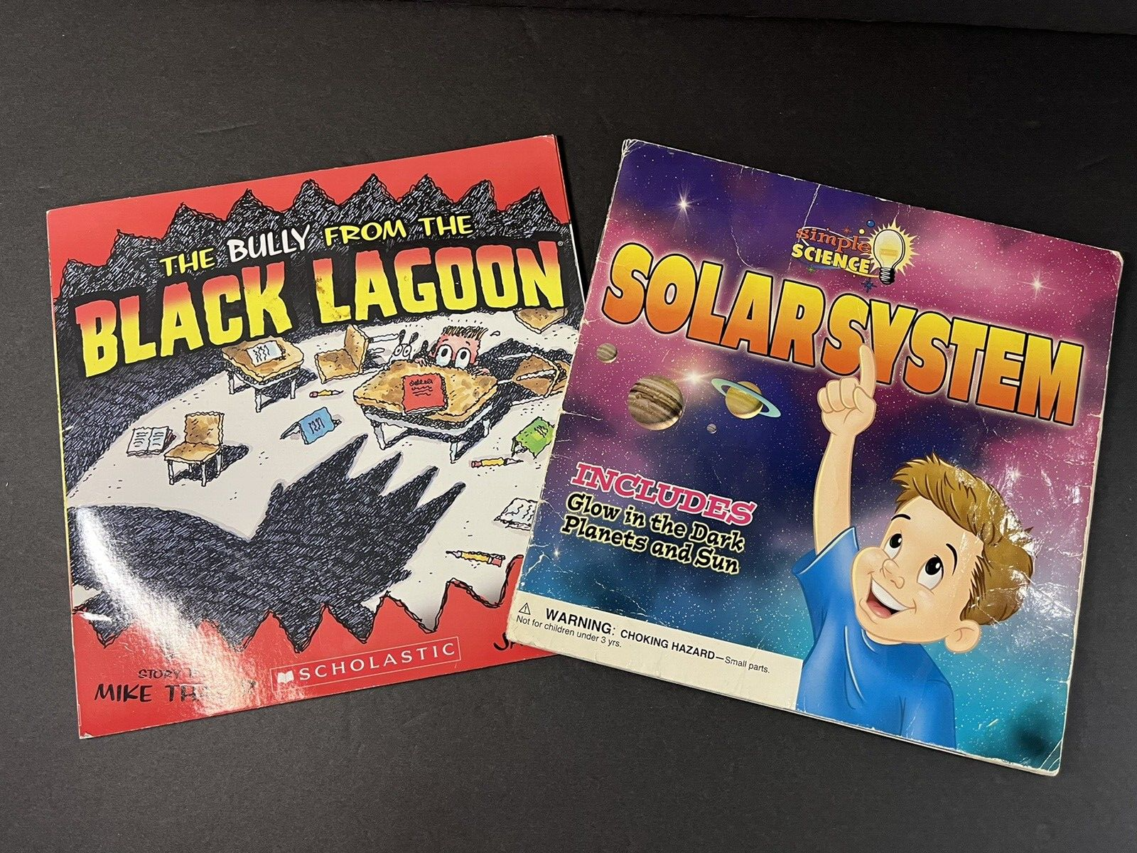 Solar System: Simple Science GLOW IN DARK planets & sun LOT OF 2 Books