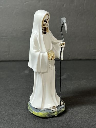 Santa Muerte 5" White Dress Holy Death Grim Reaper Skull Skeleton 2013JWT-5