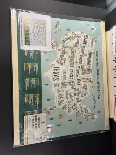 LOT OF 2 Scratch Off Map All 50 States / National Parks of The USA