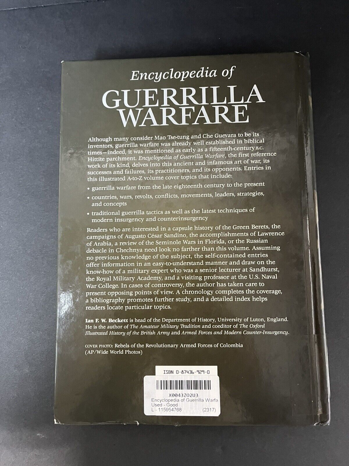 Encyclopedia Of Guerrilla Warfare by Beckett Ian F. W - Book /Soft Cover...