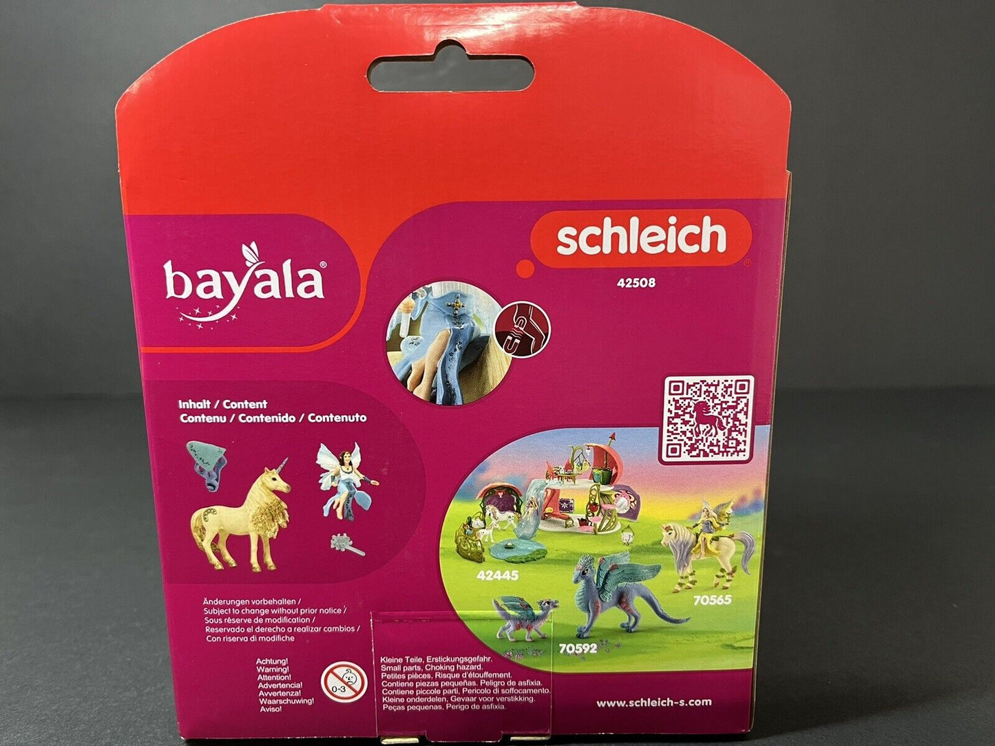 Schleich 42508 Eyela Riding On Golden Unicorn Fairy Toy Playset..