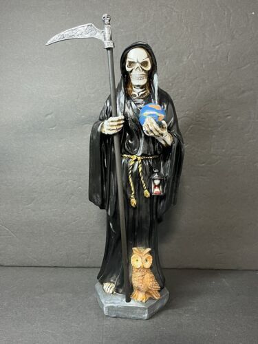 Santa Muerte 12" Con Buhó Black Dress Holy Death Grim Reaper S17012-12BK