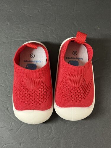 BabyWaves Premium Baby Mesh Toddler Shoes first Walker size 5 Red