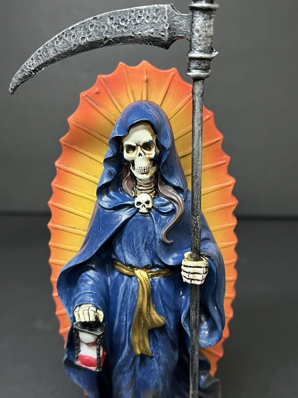 Santa Muerte Blue Gown Figurine Death statue  7 inches - 15240