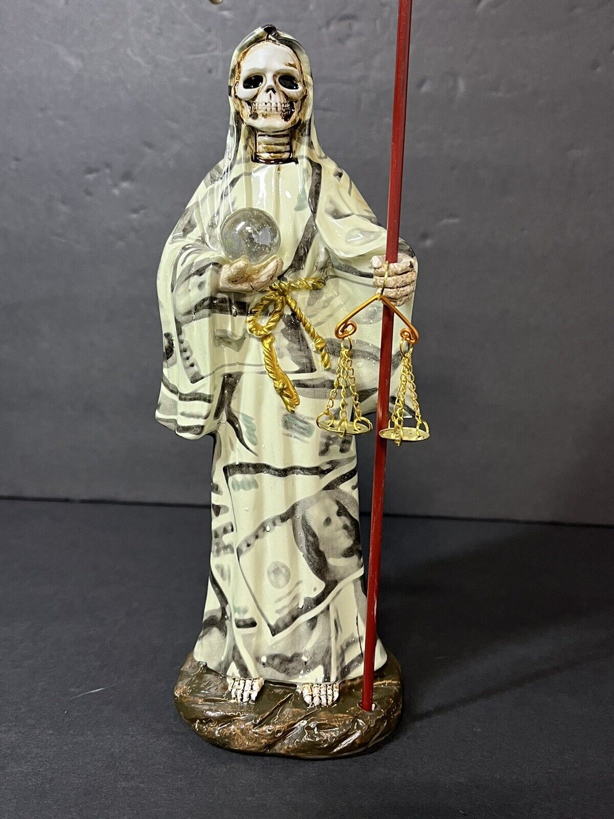 Estatua de La Santa Muerte 9" money print  Holly Death Statue 6733MY-9