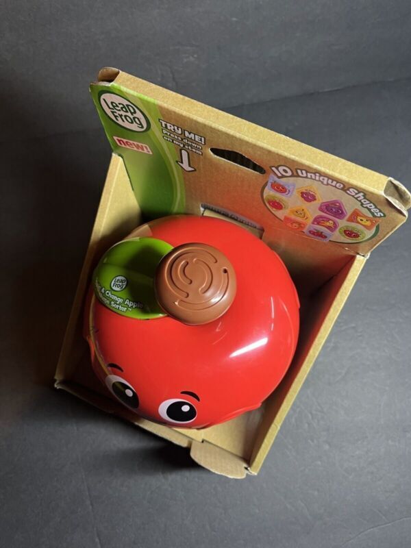 LeapFrog Spin & Change Apple Shape Sorter Stem Spinner Interactive Learning