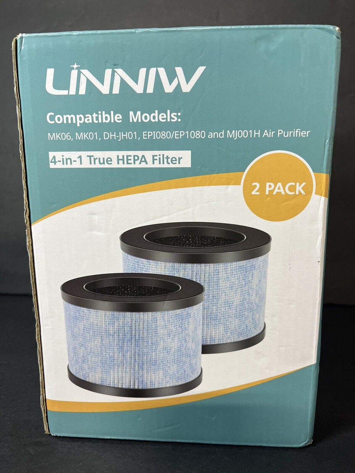 4 in 1 True HEPA Replacement Filter - Linniw - 2 pack - MK06, MK01, MJ00...