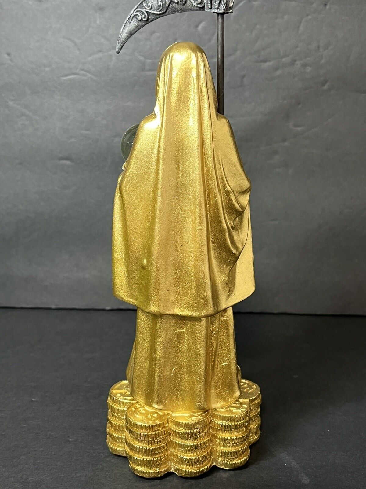 Santa Muerte Gold 9" Holy Death Statue Owl statue - 78360