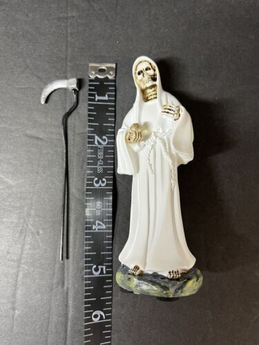 Santa Muerte 5" White Dress Holy Death Grim Reaper Skull Skeleton 2013JWT-5